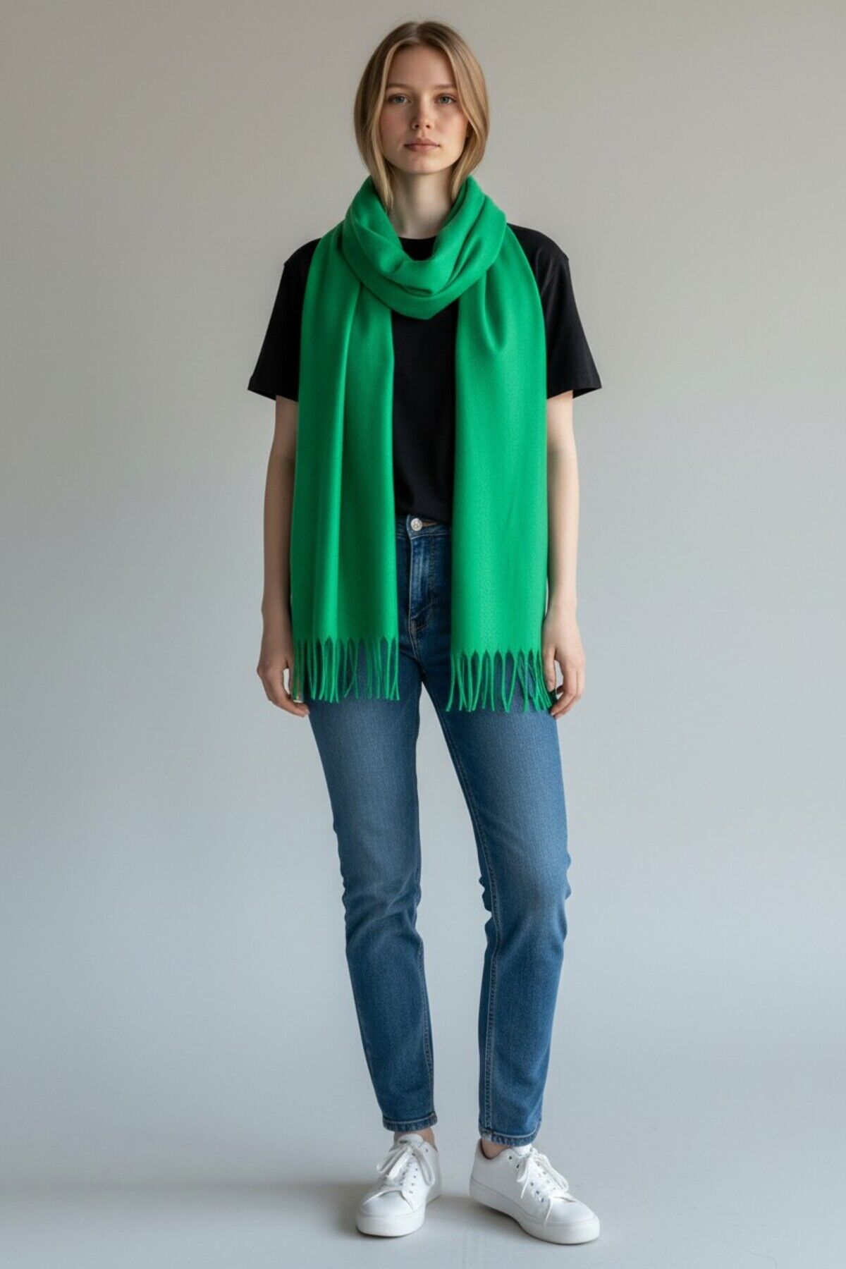 Yumuşak Dokulu Kadın Kışlık Atkı Şal – Sıcak Tutan, Rahat ve Şık Model Büyük Boy