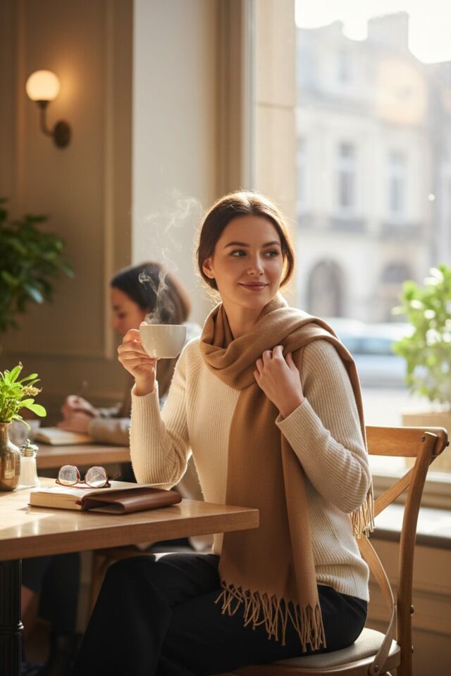 Yumuşak Dokulu Kadın Kışlık Atkı Şal – Sıcak Tutan, Rahat ve Şık Model Büyük Boy