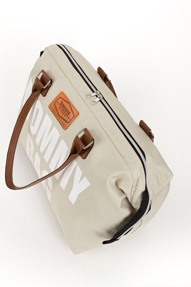 Anne Bebek Bakım Sırt-Omuz Çantası Suni Deri Su Geçirmez Termal Biberon Bölmeli Puset Askı Hediyeli