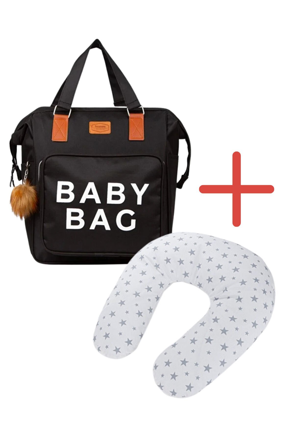 Puantiyeli Anne Bebek Çantası + Isı Yalıtımlı Pembe Termal Beslenme Çantası Seti