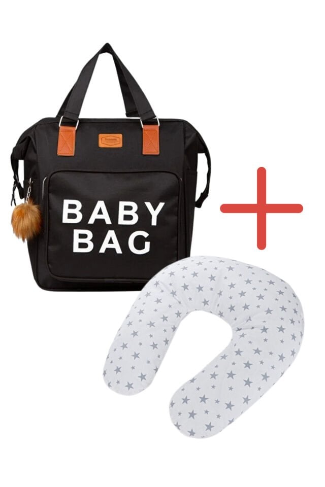 Puantiyeli Anne Bebek Çantası + Isı Yalıtımlı Pembe Termal Beslenme Çantası Seti
