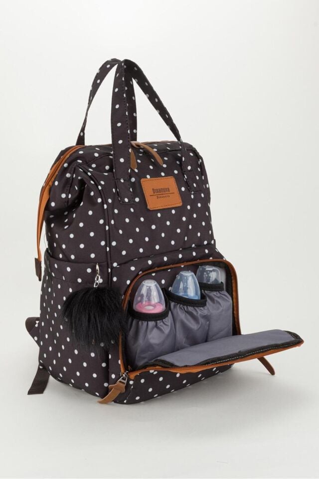 Nakışlı Bondit Anne Bebek Bakım Çantası + Ergonomik Destekli Emzirme Yastığı Seti