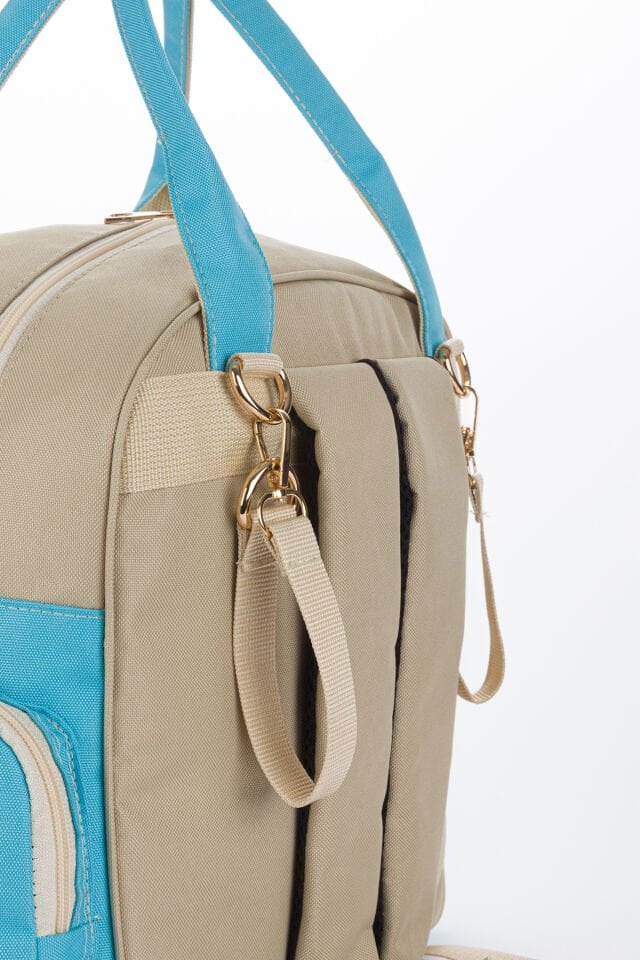 Anne Bebek Bakım Sırt ve Omuz Çantası Geniş Hacimli Su Geçirmez Fonksiyonel Termal Biberon Bölmeli