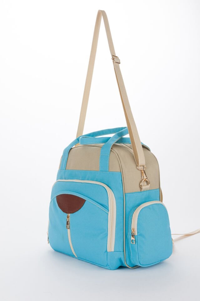 Anne Bebek Bakım Sırt ve Omuz Çantası Geniş Hacimli Su Geçirmez Fonksiyonel Termal Biberon Bölmeli