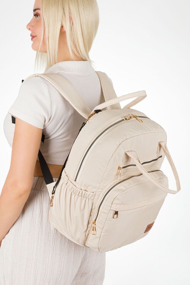 Anne Bebek Bakım Sırt Çantası Fonksiyonel Termal Gözlü Su Geçirmez Alt Açma Matlı Anahtarlıklı