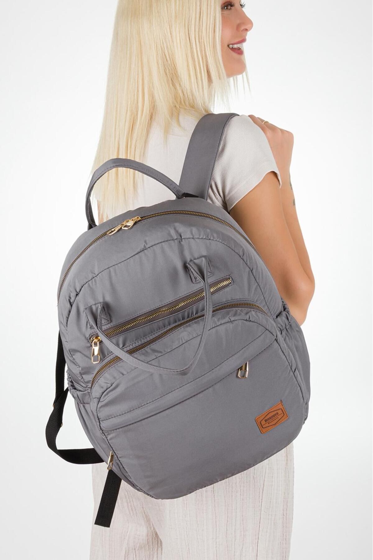 Anne Bebek Bakım Sırt-Omuz Çantası Arya Model Termal Biberon Cepli Puset Askı ve Anahtarlık Hediyeli