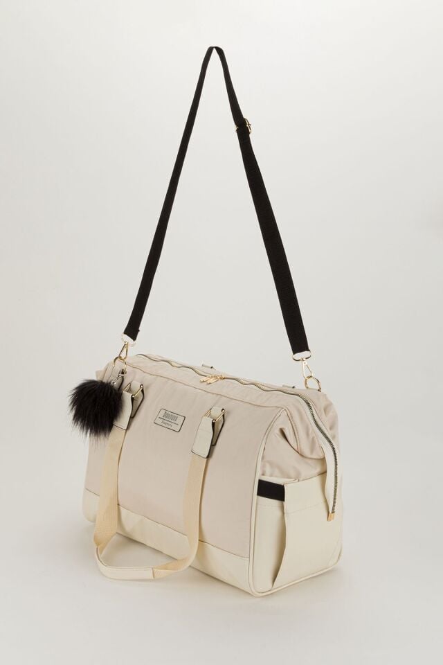 Anne Bebek Bakım Sırt ve Omuz Çantası Püsküllü Model Su Geçirmez Geniş Termal Biberon Gözlü