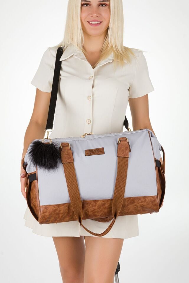 Anne Bebek Bakım Omuz-El Çantası Alaçatı Model Geniş Hacimli Termal | Termos Biberon Göz Su Geçirmez