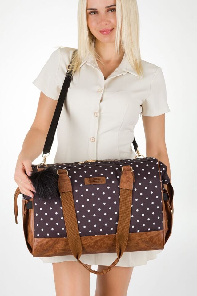 Anne Bebek Bakım Omuz-El Çantası Alaçatı Model Geniş Hacimli Termal | Termos Biberon Göz Su Geçirmez