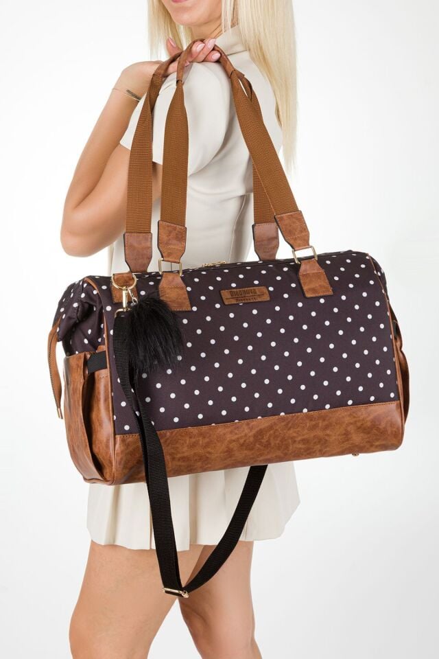 Anne Bebek Bakım Omuz-El Çantası Alaçatı Model Geniş Hacimli Termal | Termos Biberon Göz Su Geçirmez