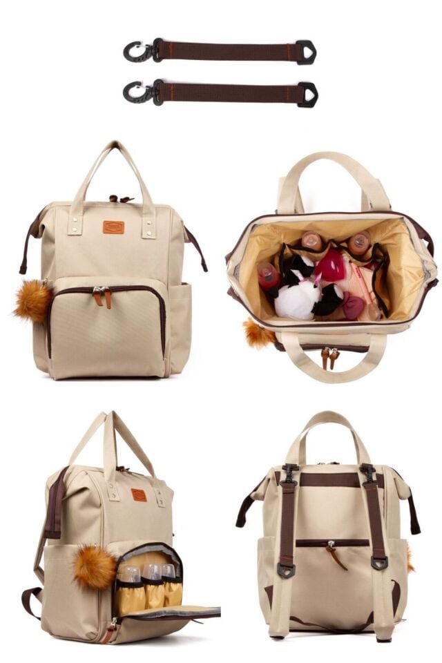Anne Bebek Bakım Sırt Çantası Mommy Bag 3 Termal Gözlü Su Geçirmez Fonksiyonel Omuz Çantası