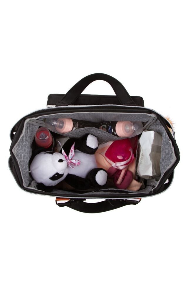 Anne Bebek Bakım Sırt Çantası Baby Bag Ponponlu Su Geçirmez Termal Bölmeli Puset Askılı