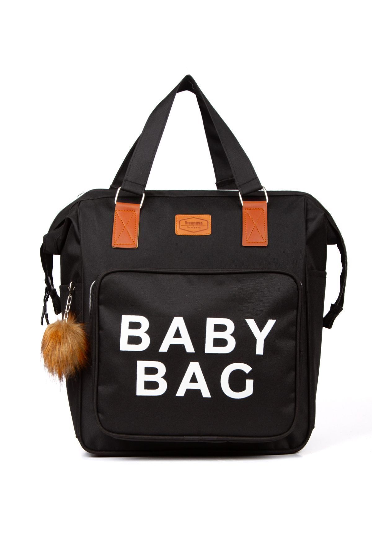 Anne Bebek Bakım Sırt Çantası Baby Bag Ponponlu Su Geçirmez Termal Bölmeli Puset Askılı