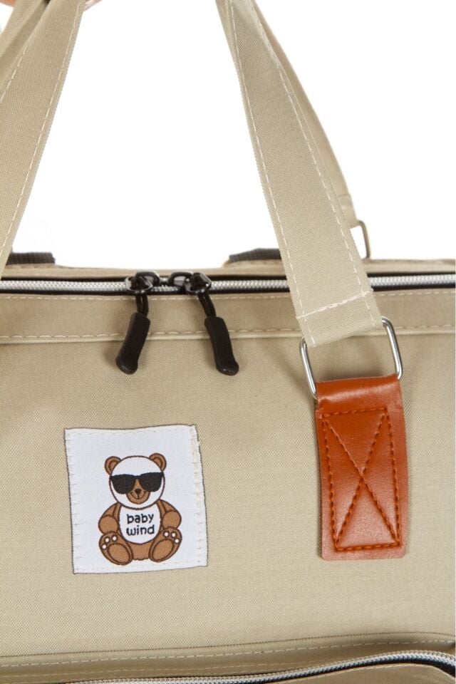 Anne Bebek Bakım Sırt Çantası Baby Bag 3 Termal Göz Puset Askılı Ponponlu Su Geçirmez Omuz Çantası