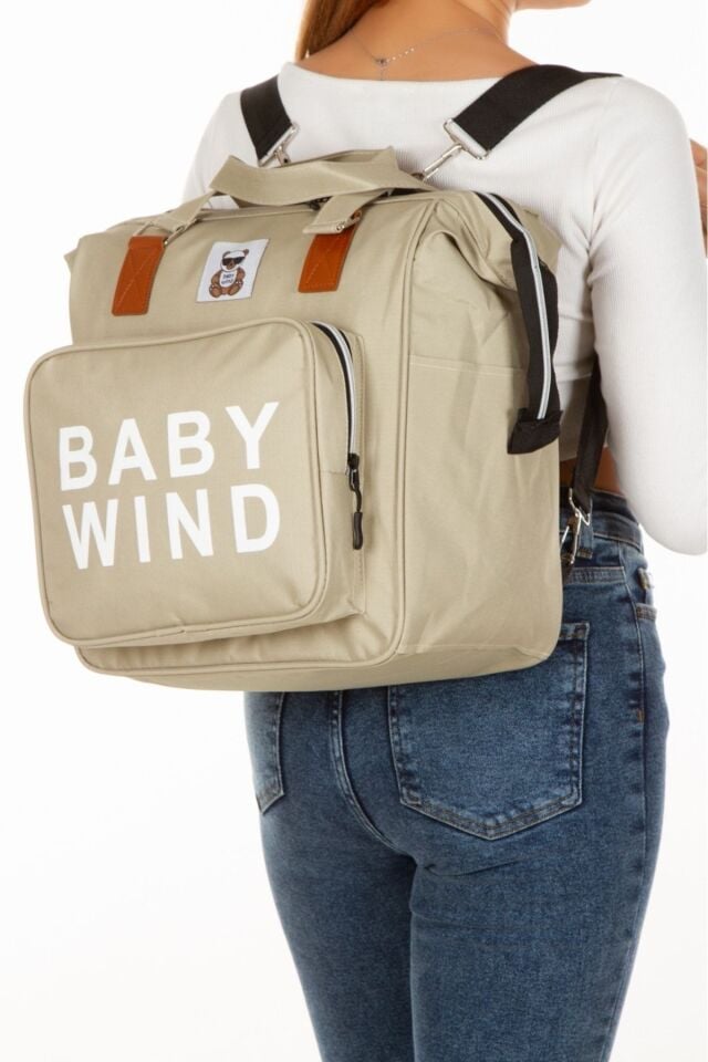 Anne Bebek Bakım Sırt Çantası Baby Bag 3 Termal Göz Puset Askılı Ponponlu Su Geçirmez Omuz Çantası