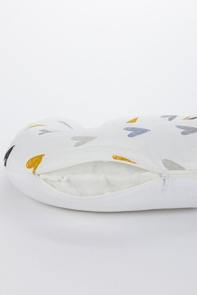 Ergonomik Destekli Bebek Emzirme Yastığı Anne Minderi Çok Amaçlı Mama Yastığı Fermuarlı Yıkanabilir