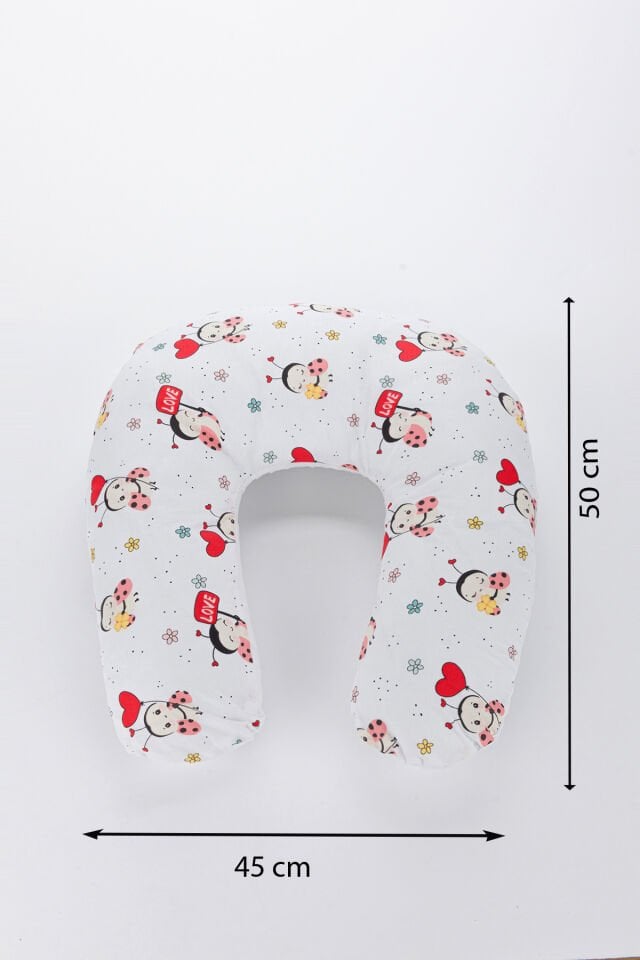 Ergonomik Destekli Bebek Emzirme Yastığı Anne Minderi Çok Amaçlı Mama Yastığı Fermuarlı Yıkanabilir