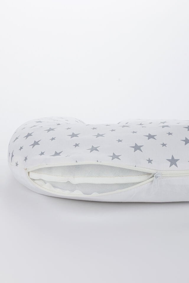 Ergonomik Destekli Bebek Emzirme Yastığı Anne Minderi Çok Amaçlı Mama Yastığı Fermuarlı Yıkanabilir