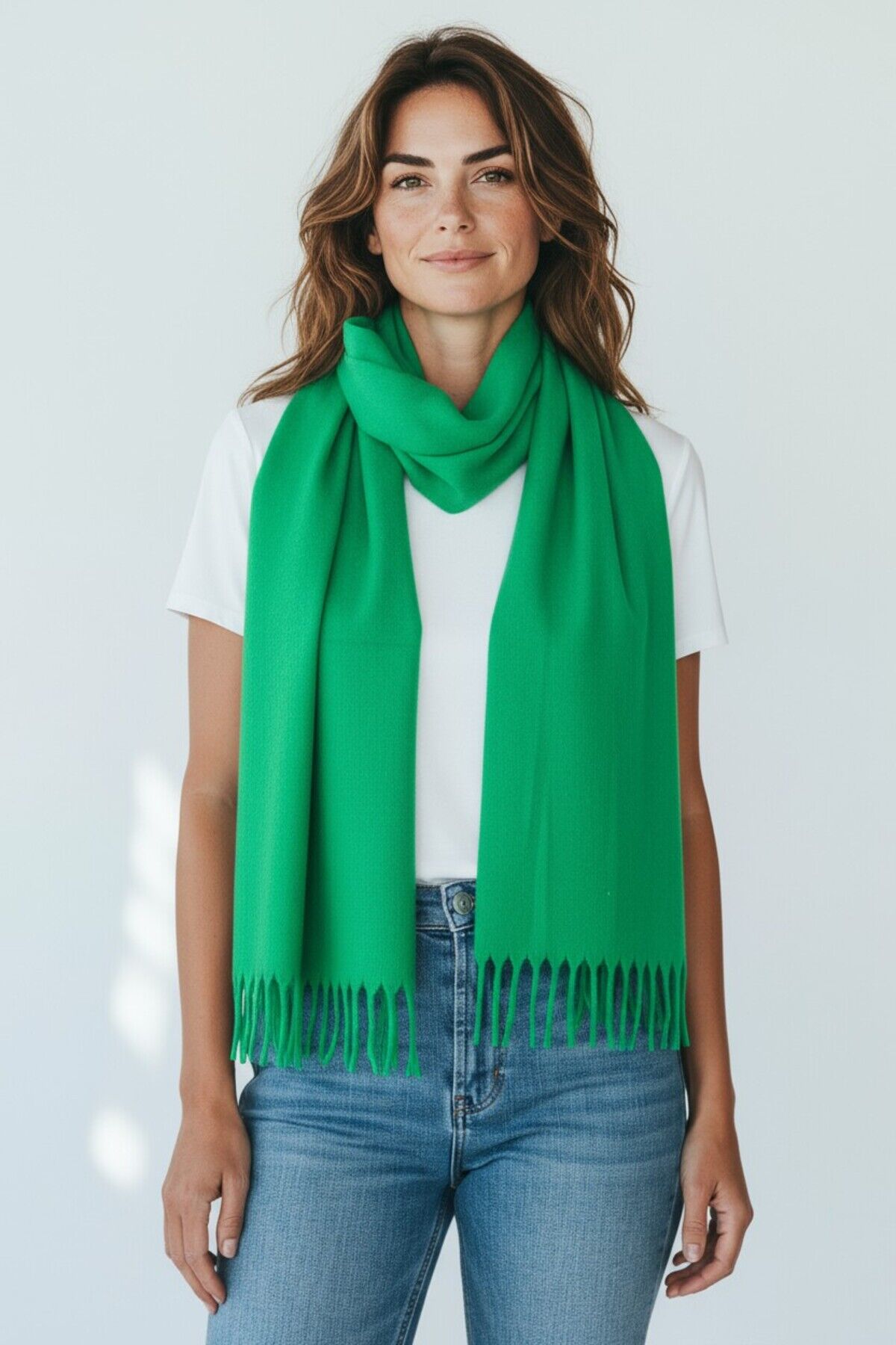 Kadın Kışlık Kaşmir Dokulu Şal Yumuşak ve Sıcak Atkı Modeli - Anne Şalı Örme