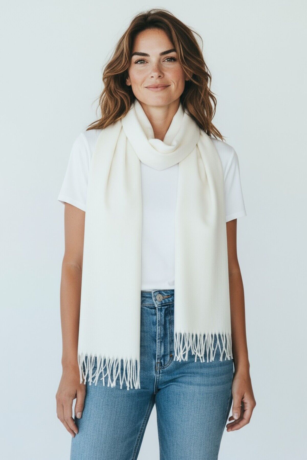 Kadın Kışlık Kaşmir Dokulu Şal Yumuşak ve Sıcak Atkı Modeli - Anne Şalı Örme