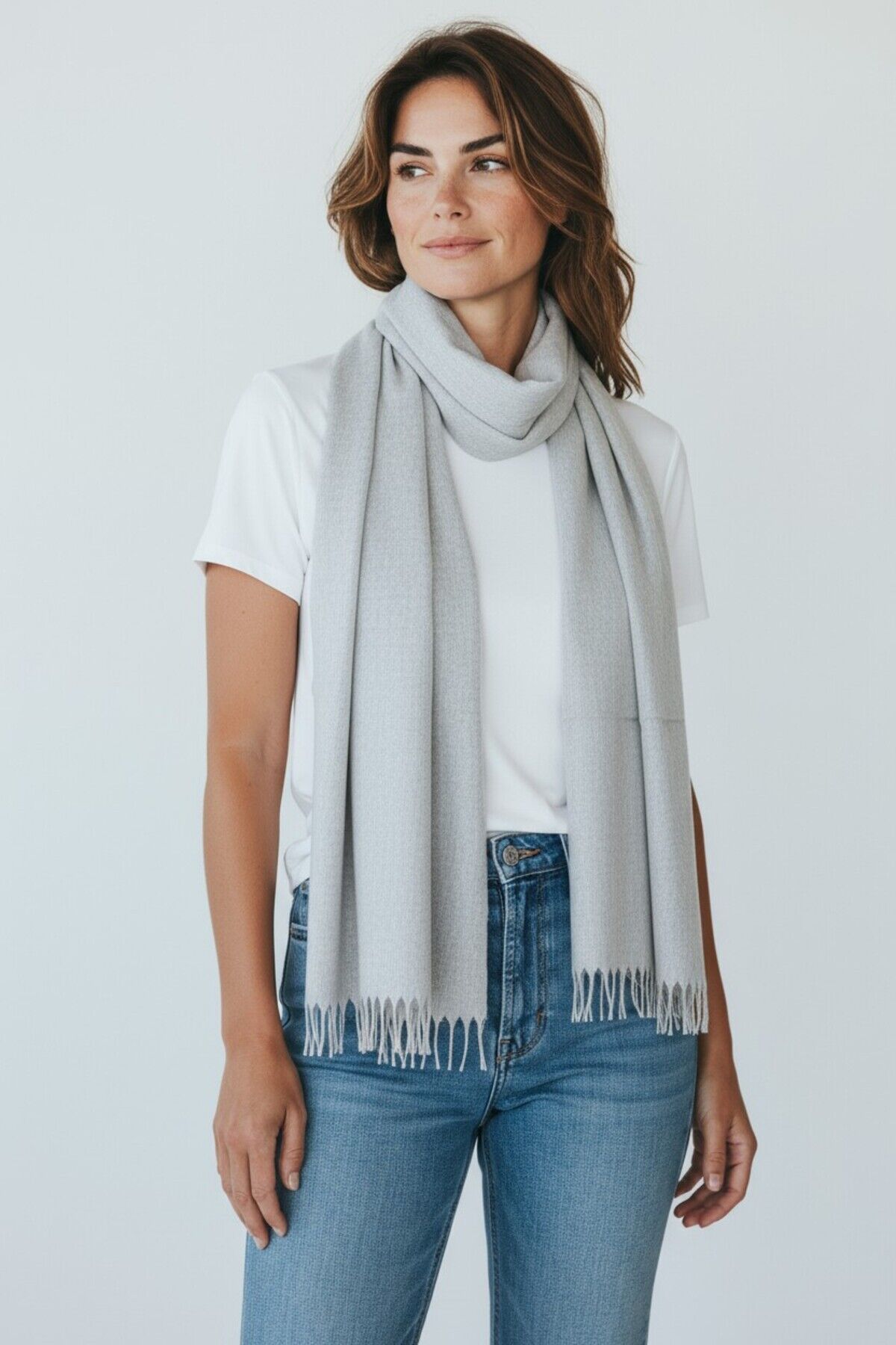 Kadın Kışlık Kaşmir Dokulu Şal Yumuşak ve Sıcak Atkı Modeli - Anne Şalı Örme